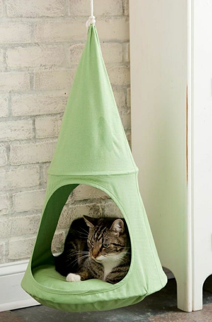Yeşil Hamak Asma Kulübe Kedi