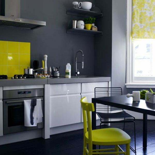 kuhinja lepa moda rumena kuhinja ogledala iz ploščic