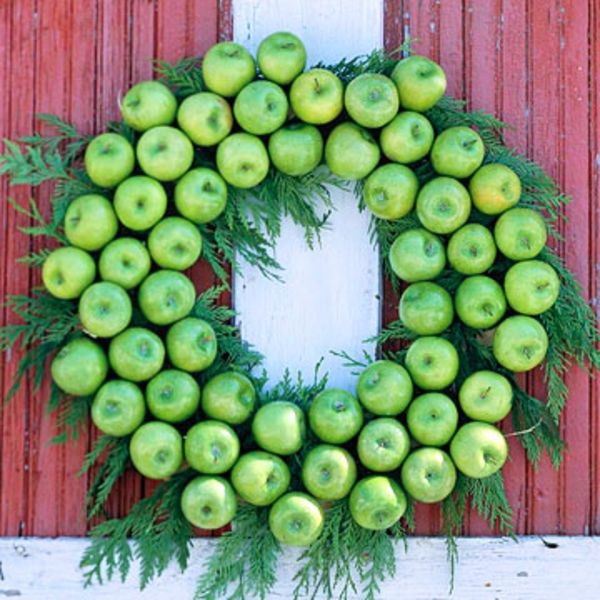 zielone jabłko dekoracji - zrób wieniec