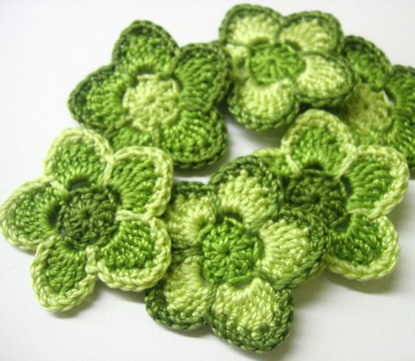 Green-Floral Deco croșetat-frumos-creativ-croșetat-floare