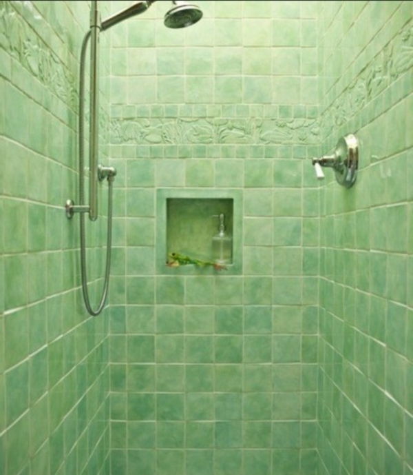 yeşil duş ahır modern banyo fayans fikirler