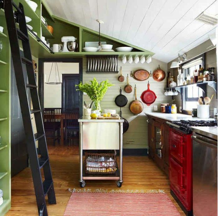 Duvar rengi-mutfak-ülke içi yeşil stil yapmak