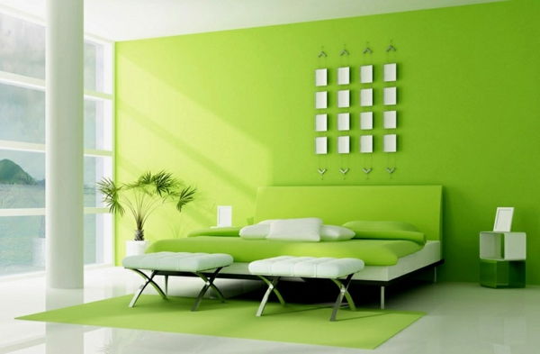 green-wall design-for-sypialni-luxury-sprzęt