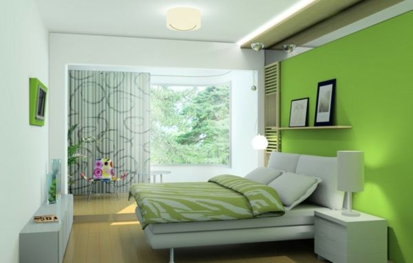 green-wall design-for-sypialni z meblami-beautiful--