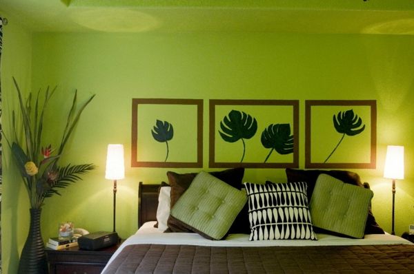 green-wall design-for-sypialni-chic-look