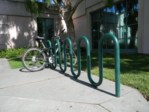 groen fietsenrek-off metal