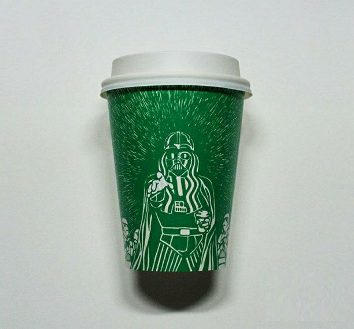 cafea verde halbă-to-go hârtie Starbucks Star Wars desen