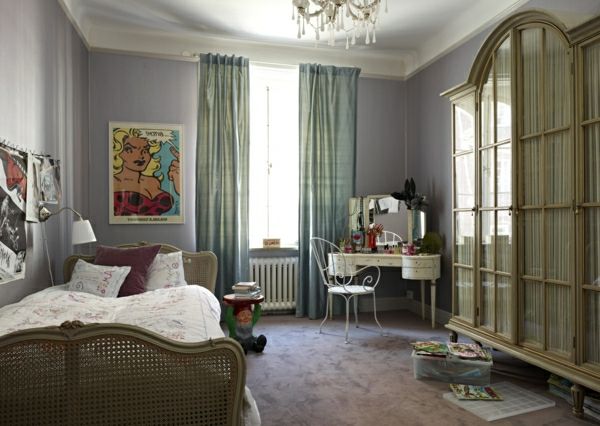grå-som-trend-färg-färgrik-rolig affisch-i-sovrum - vacker design