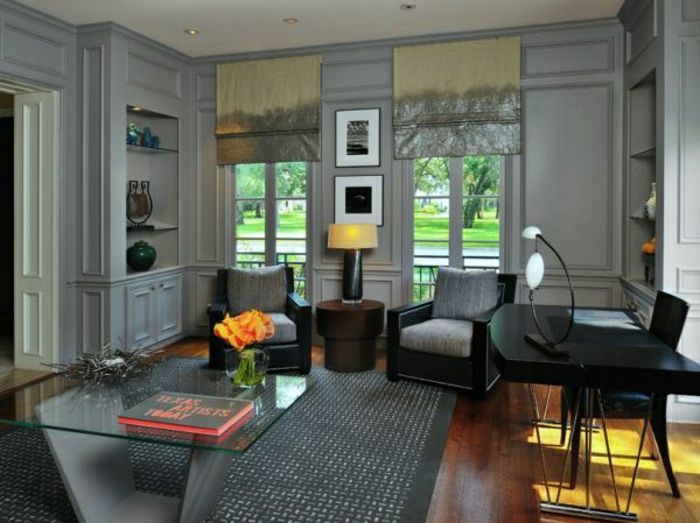 Gri tasarımları-masa kanepeler-güzel-gri duvar rengi-modern yaşam