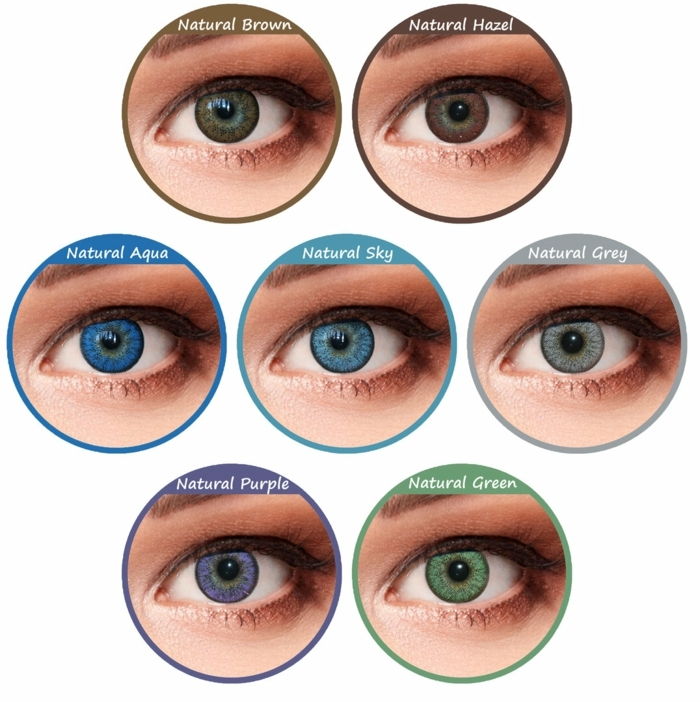 büyük göz renkleri kontakt lensler fikirler veya doğal göz rengi mavi gri yeşil sarı tüm renkler