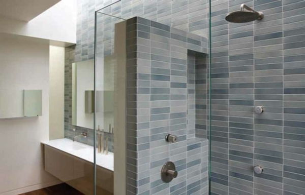 gri-țiglă-pentru-baie-cabină de duș-design modern
