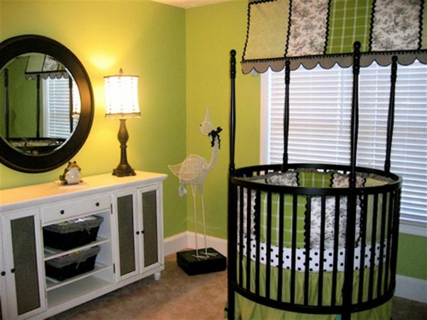cor verde do espelho branco do armário para o projeto do quarto do bebê