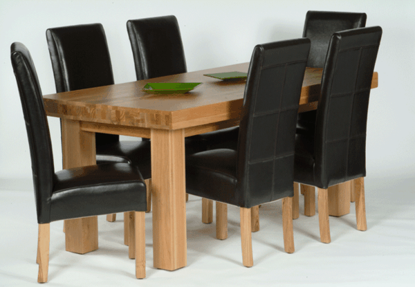 stor-table-from-äkta trä-black-stolar läder