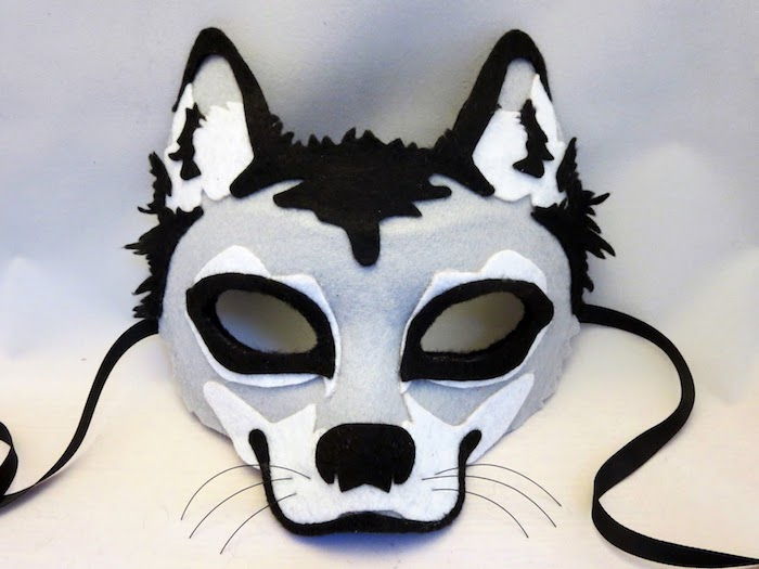 Pilka kaukė vilkai vaikams - Padarykite Halloween kaukę