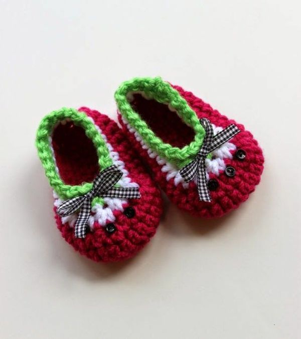 -häkeln-už-kūdikis-nėrimo-baby batai-su gražia-Design