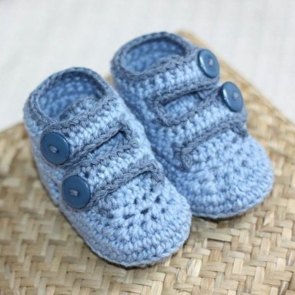 nėrimo mėlyna-baby-nėrimo-baby batai-su gražia projektavimo-in