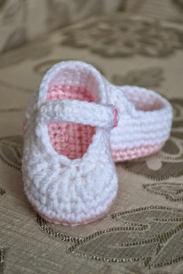 crochet-de-baby-crochet-baby sapatos-branco com-bela-design-in