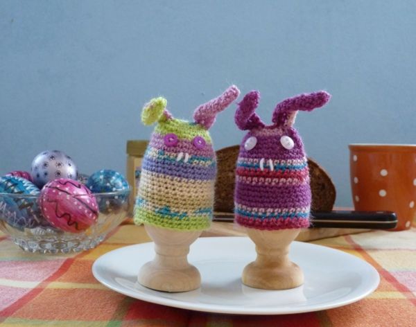 hekle lære fargerike egg varmere Fargerik Hare Easter Bunny