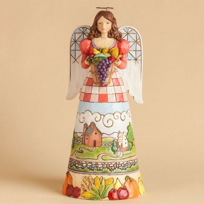 Înger FIGURI Figura din lemn Heruvim Faarm fructe
