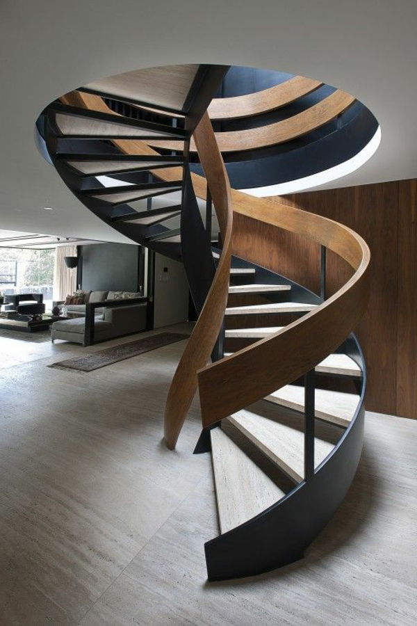 lemn-spirală scară-cu-un-design uimitor