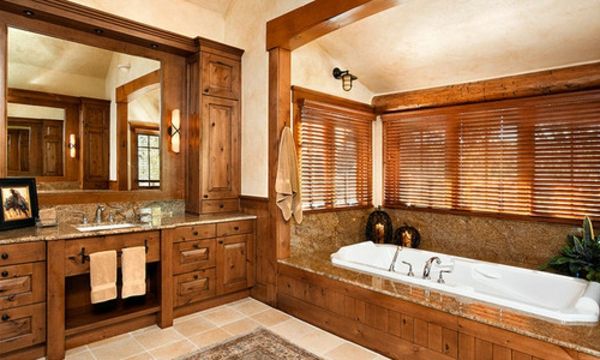 Meble drewniane, łazienka-in-house-stylu
