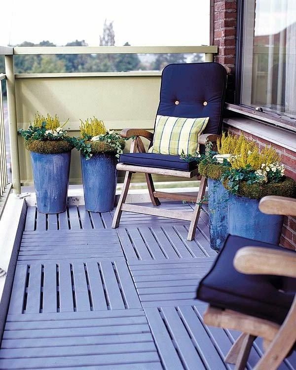 trä-möbler balkong-balkong-idéer-för-utanför-balkong design
