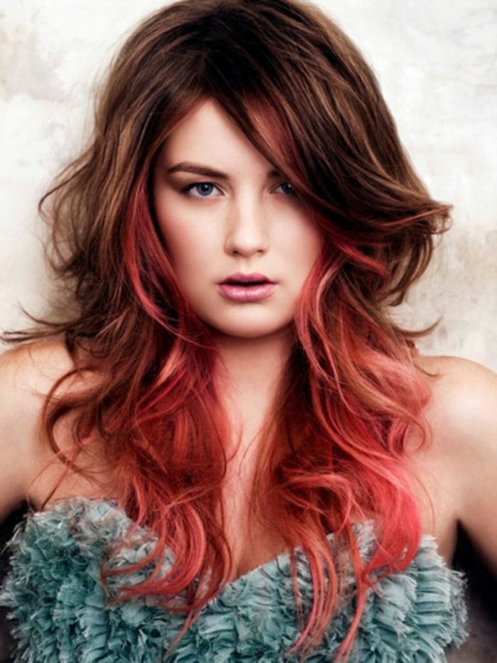 hårfarge, rød og kreativ-design-vakre-rosa-nyanser