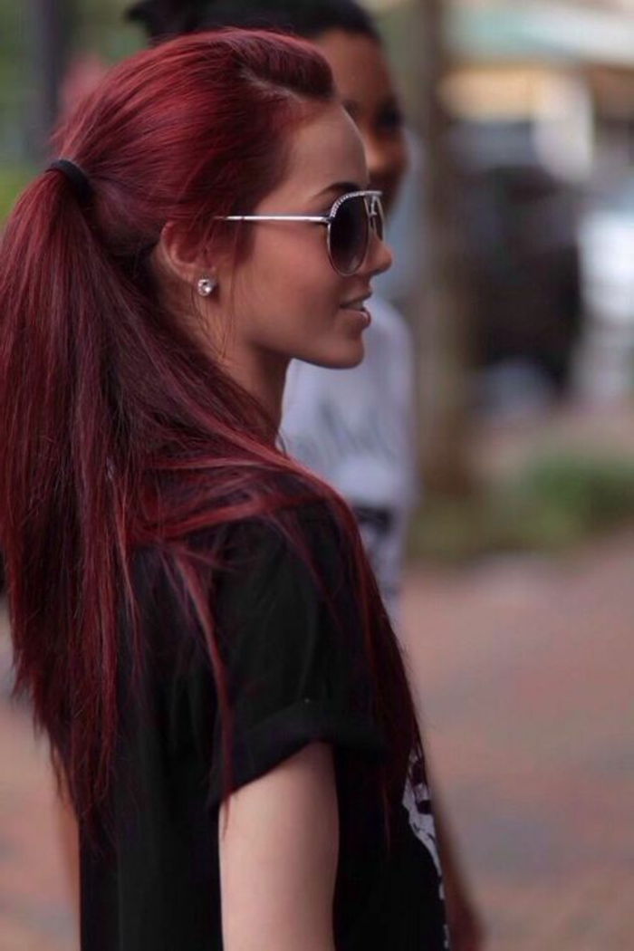 hårfarge, rød og ponni-hår