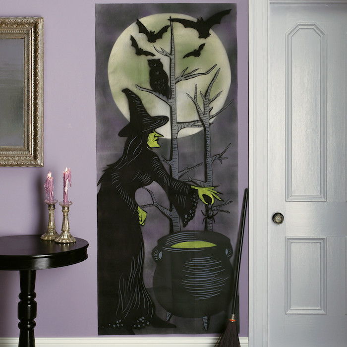 Halloween ragana Halloween apdailos piešinys žalia ir juoda - Crafting už Halloween