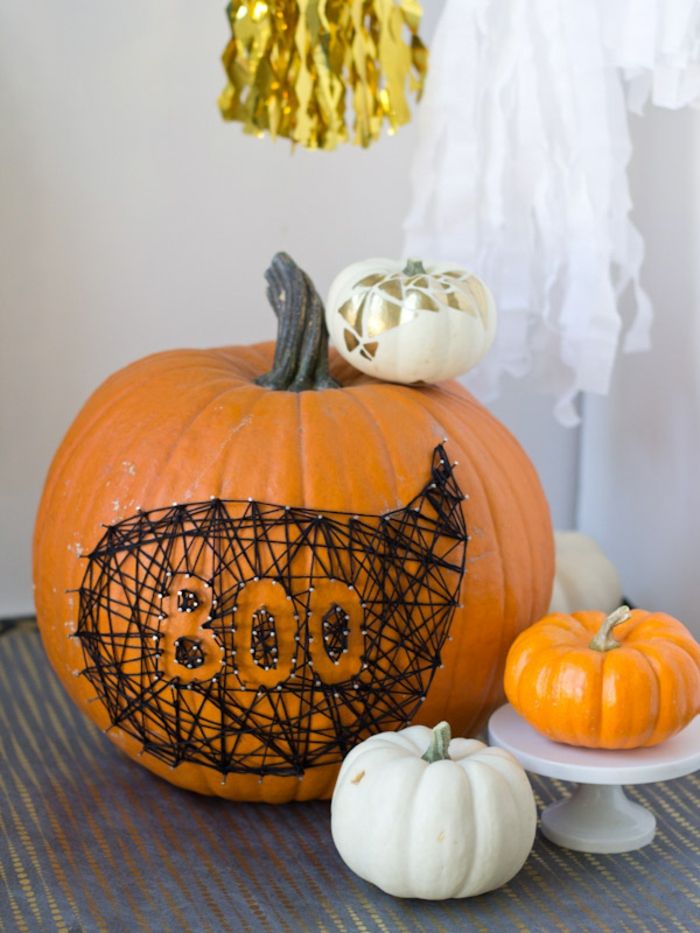 Dekorera pumpa med tråd, gör din egen Halloween dekoration, DIY idéer för barn och vuxna