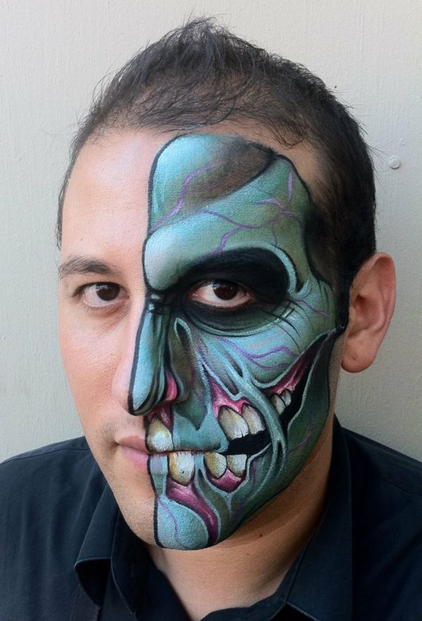 Halloween zombie make-up blå-farge