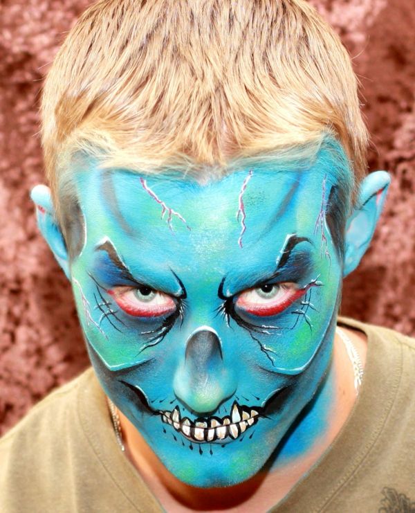 Halloween make-up zombi-modro masko