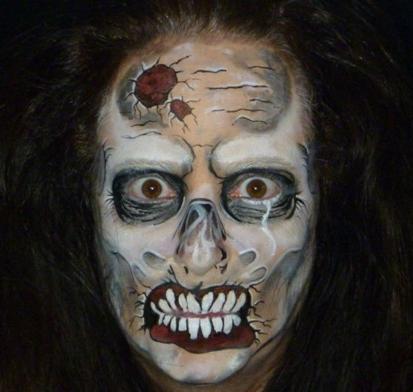 Halloween zombi make-up Črno ozadje