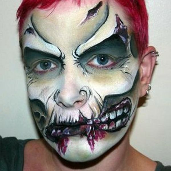 Halloween-zombie-makeup-hvitt og svart