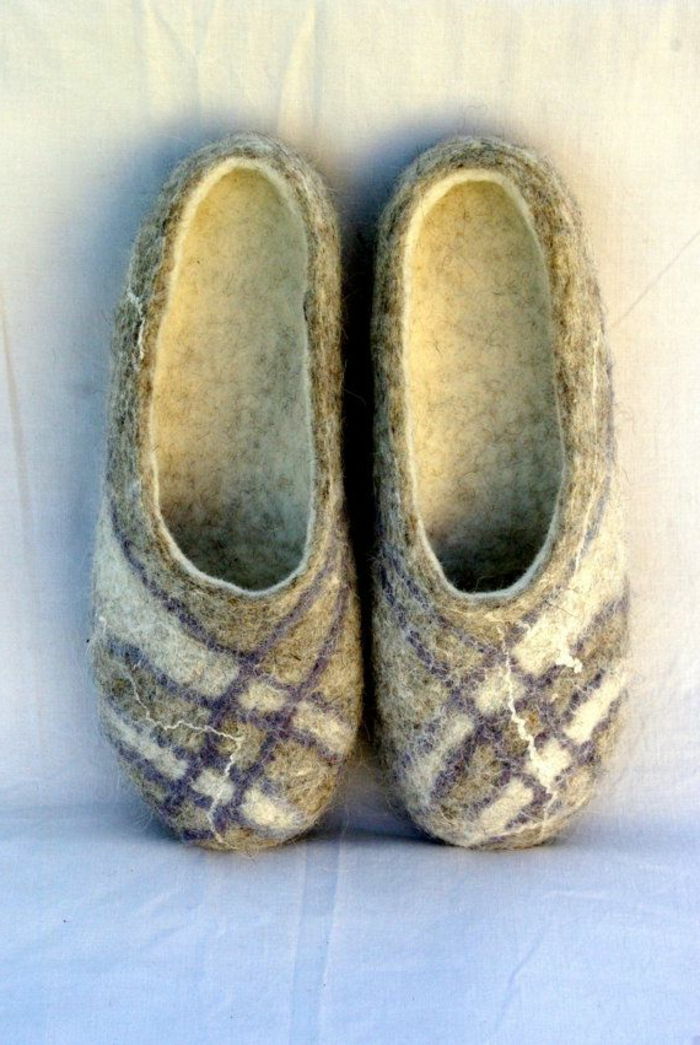 handmade pánske papuče vlna