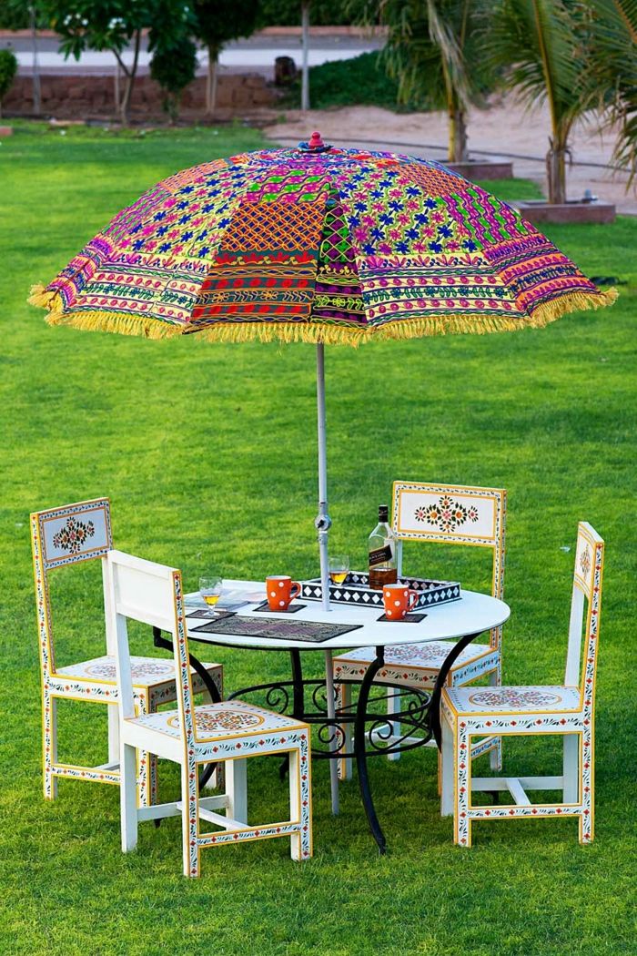 El yapımı Parasol Garden bağbozumu mobilyaları Orient Polka Dot Kahve Kupalar Çim avuç içi
