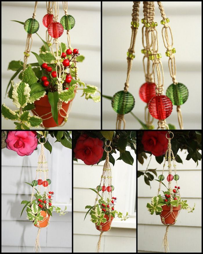 makrome talimatları dekoratif fikirler ev bitki çiçek saksı dekor fikri
