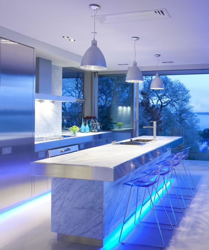 luminos de culoare perete-modern paleta de culori culori de perete lumina albastra-in-the-bucătărie