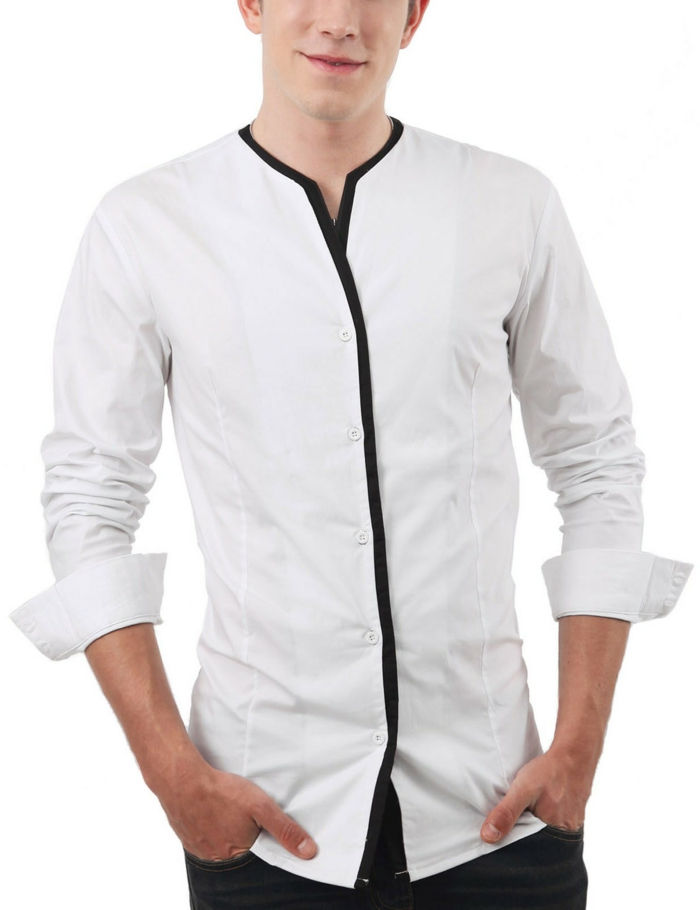 marškinėliai-be-apykaklę ir baltos spalvos
