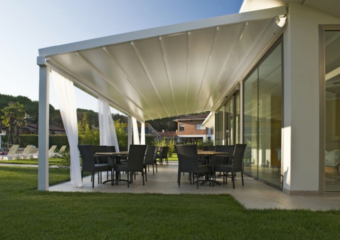 Hense-tente modern katlanır çatı bahçesi-pergola