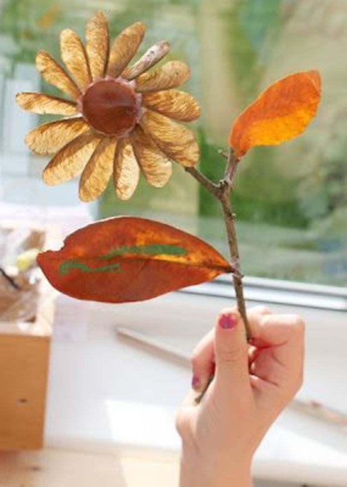 Høsten tinker-med-barn-blomst-brown