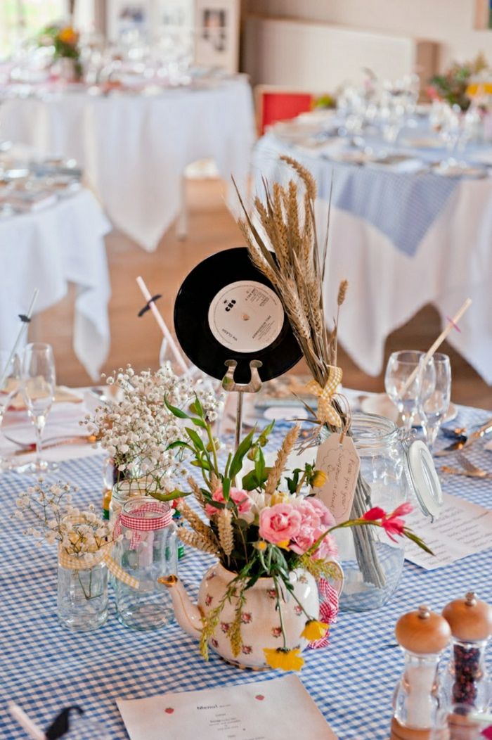 Decoração da tabela registros belas disco Wedding vinil
