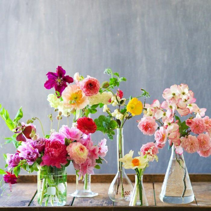 gorgeous-potten met bloemen-glas-verschillende vormen van glazen vazen ​​Deco
