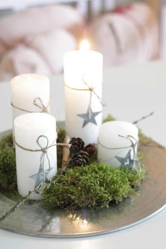 lepa-božični okraski namizni okras Bela sveča domačnost