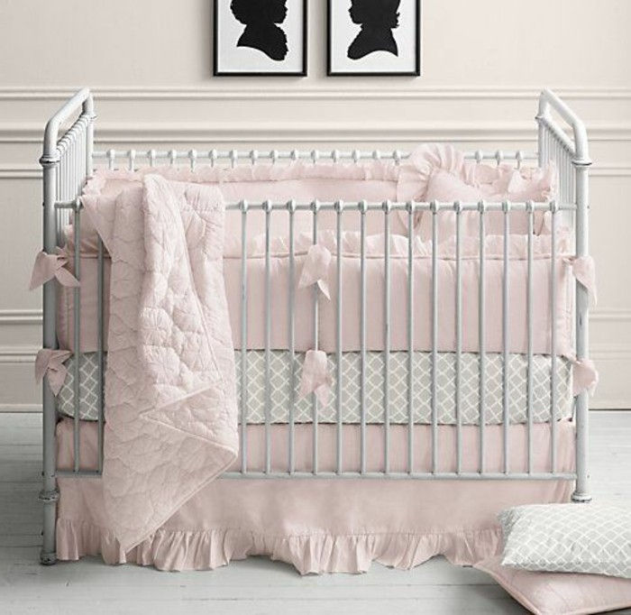Spalvingas dizainas-kūdikių lovelę-mergina-balta-babyroom