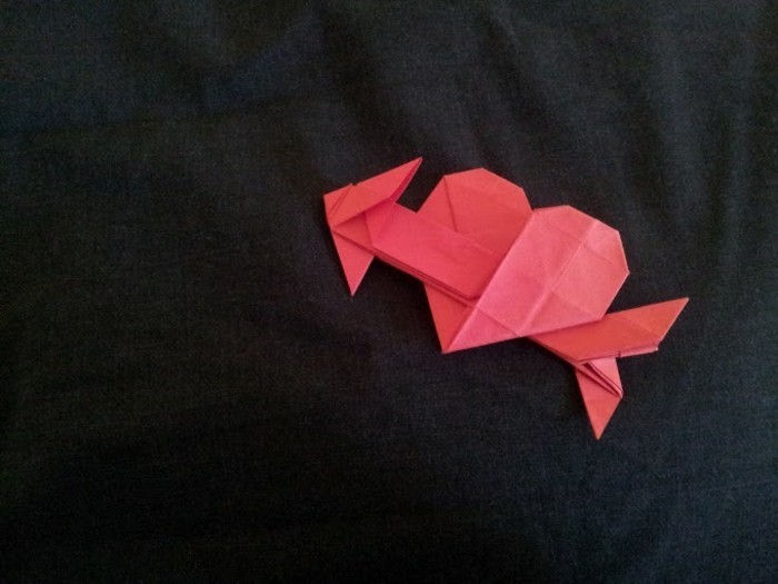 hjerte-craft-papir rynke-rød farge