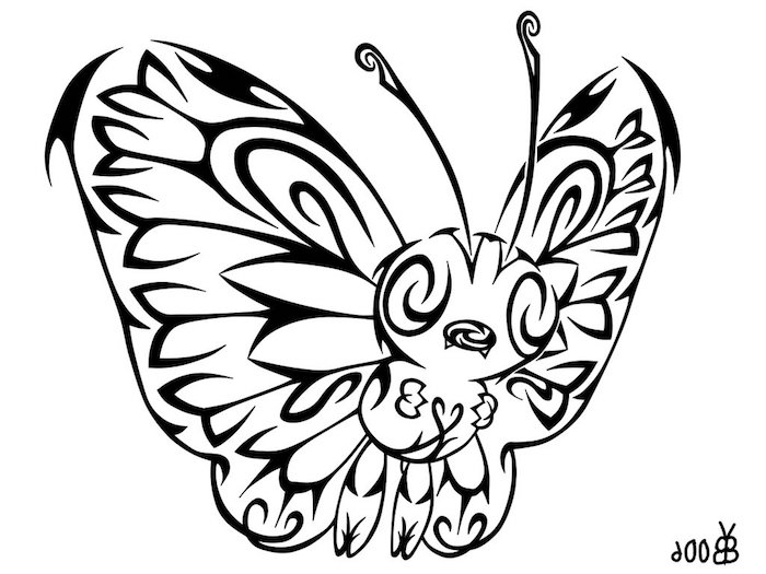 Vi foreslår at du tar en titt på denne ideen for en søt liten svart tatovering med en liten, liten, svart sommerfugl