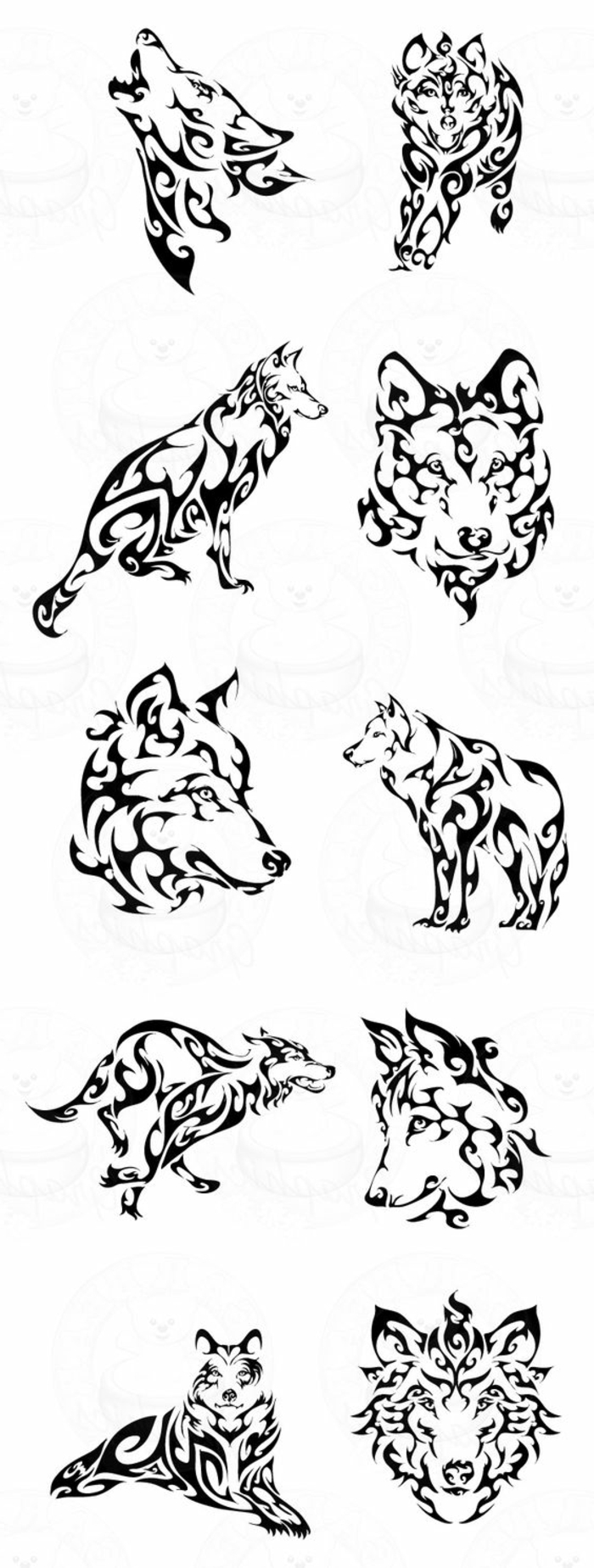 lupul tribal - aici veți găsi idei foarte diferite pentru tatuajele lupilor tribale grozave