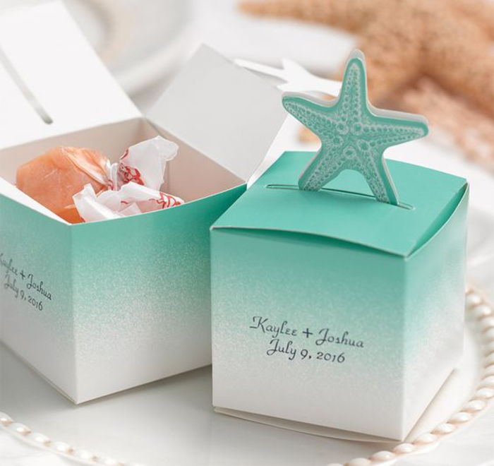 pudełko z rozgwiazdy, słodycze, opakowania, zrobić własne deco, prezenty dla gości