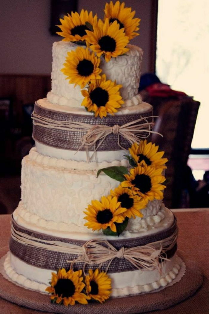 Hochzeitsdeko solsikke krem ​​kake